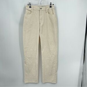 Hollister Corduroy Pants Womens 1R Cream White Ultra High Rise Slim Straight Leg
